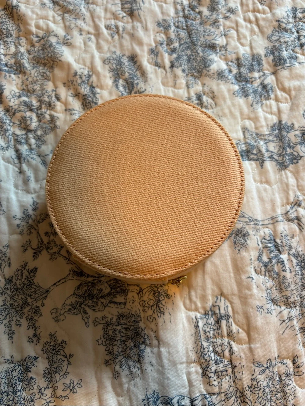 Burberry Beige and Black Round GODDESS Canvas Pouch
